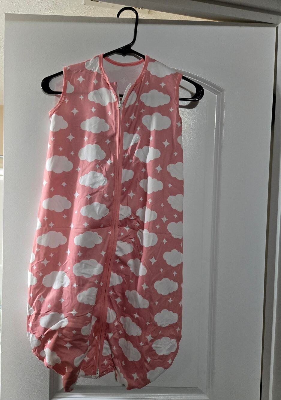 Guntail Baby Sleep Sack Size Large Pink White Cloud Print Wearable Blanket